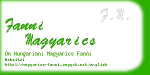fanni magyarics business card
